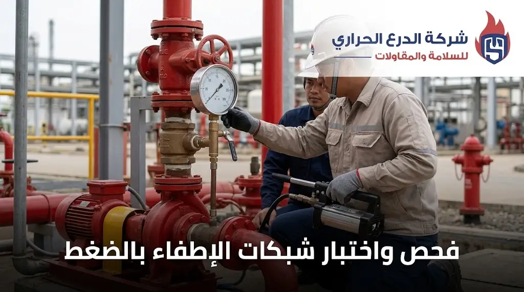 فحص واختبار شبكات الإطفاء بالضغط